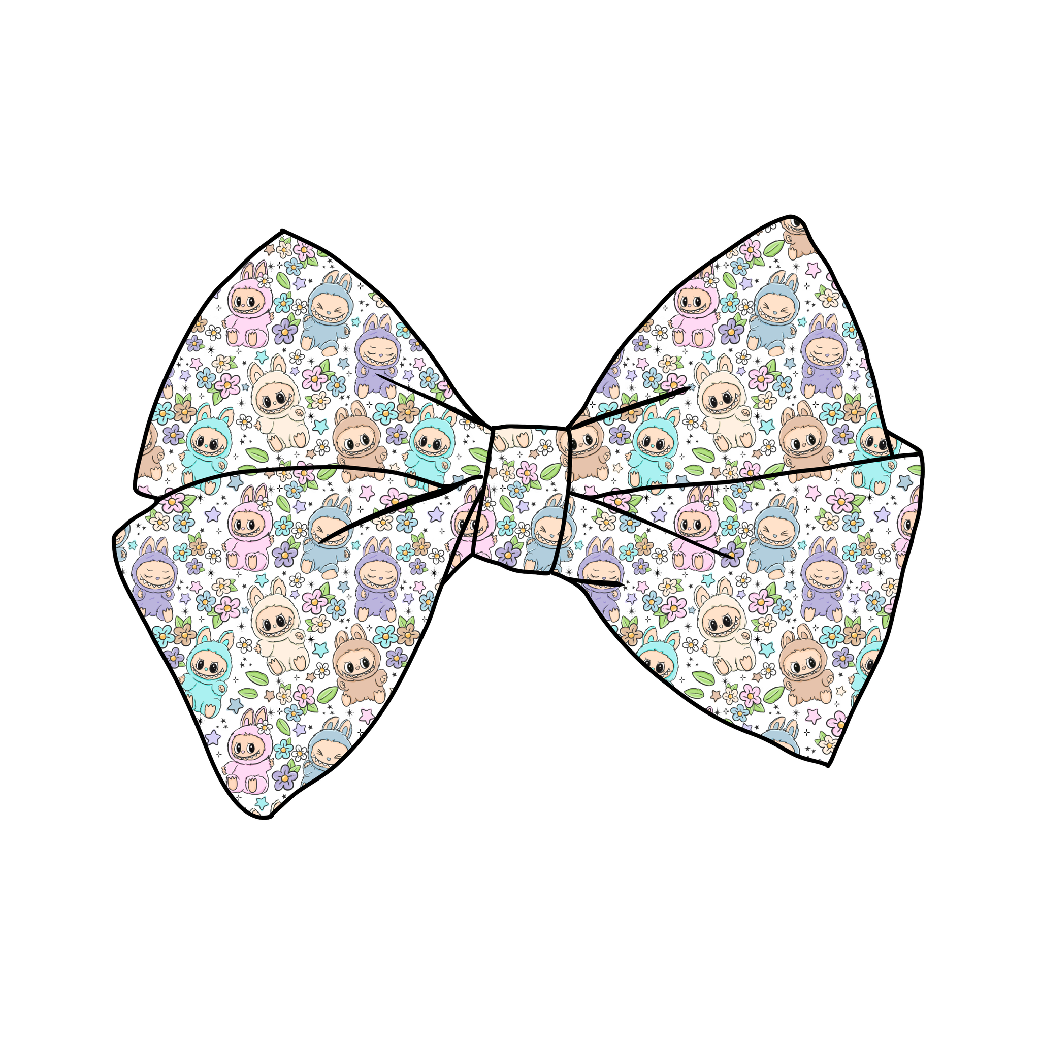 (PREORDER) PRE-TIED BOW-Labubu Floral