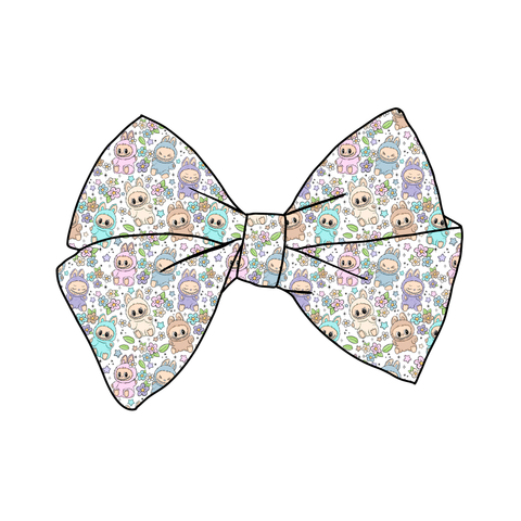 (PREORDER) PRE-TIED BOW-Labubu Floral