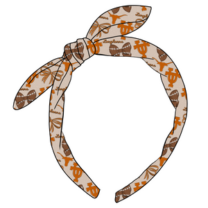 (PREORDER) KNOTTED BOW HEADBAND-College Football-Texas Longhorns