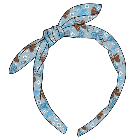 (PREORDER) KNOTTED BOW HEADBAND-NFL-Lions