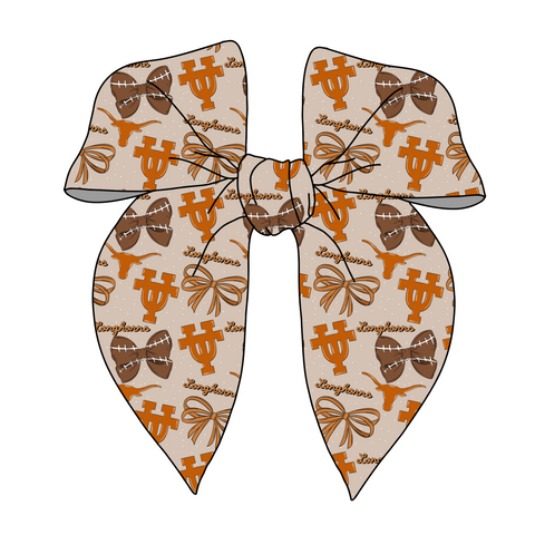 (PREORDER) PRE-TIED SURGED EDGE BOW-College Football-Texas Longhorns