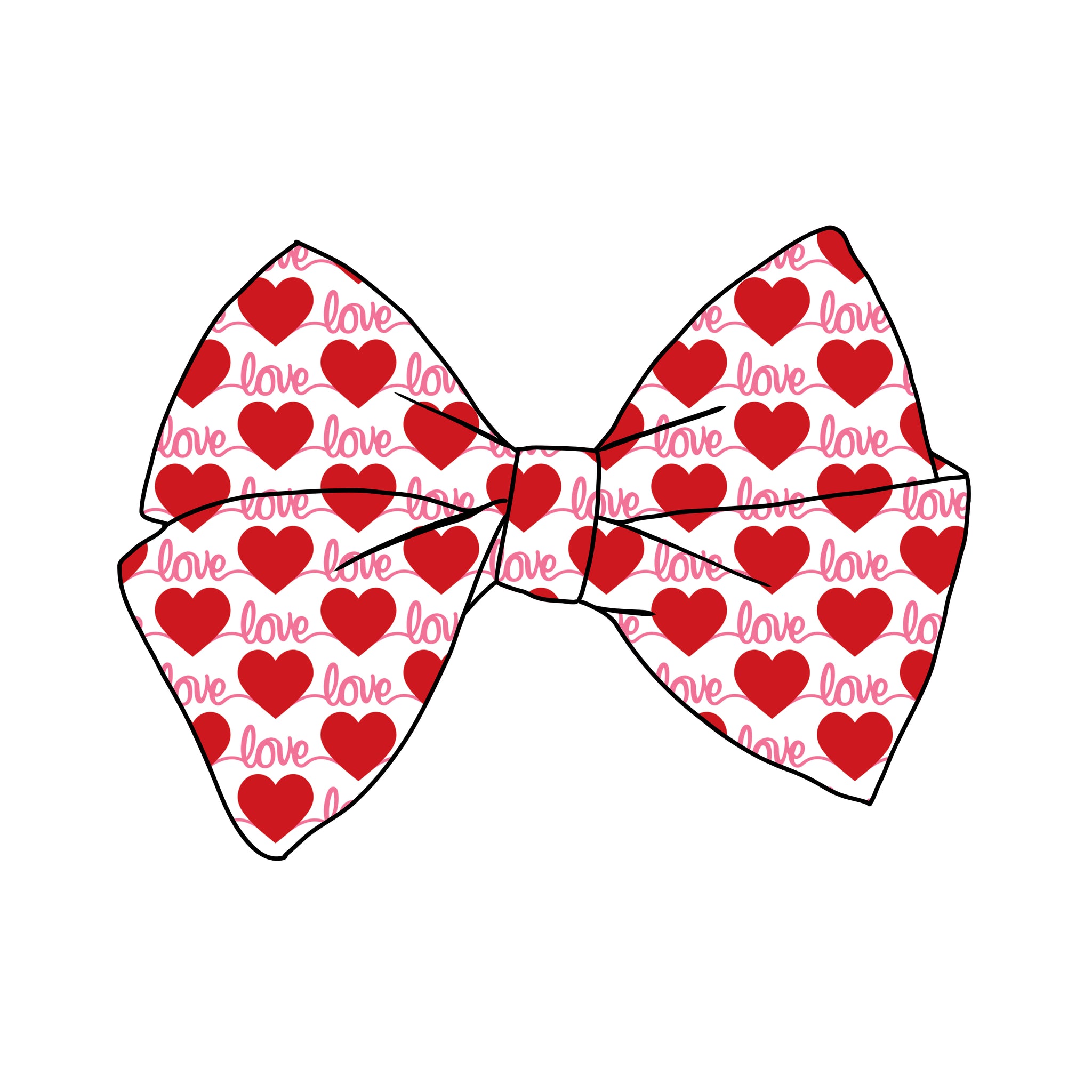 (PREORDER) PRE-TIED BOW-Love Hearts