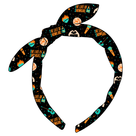 (PREORDER) KNOTTED BOW HEADBAND-The Life Of A ShowGirl (Black)