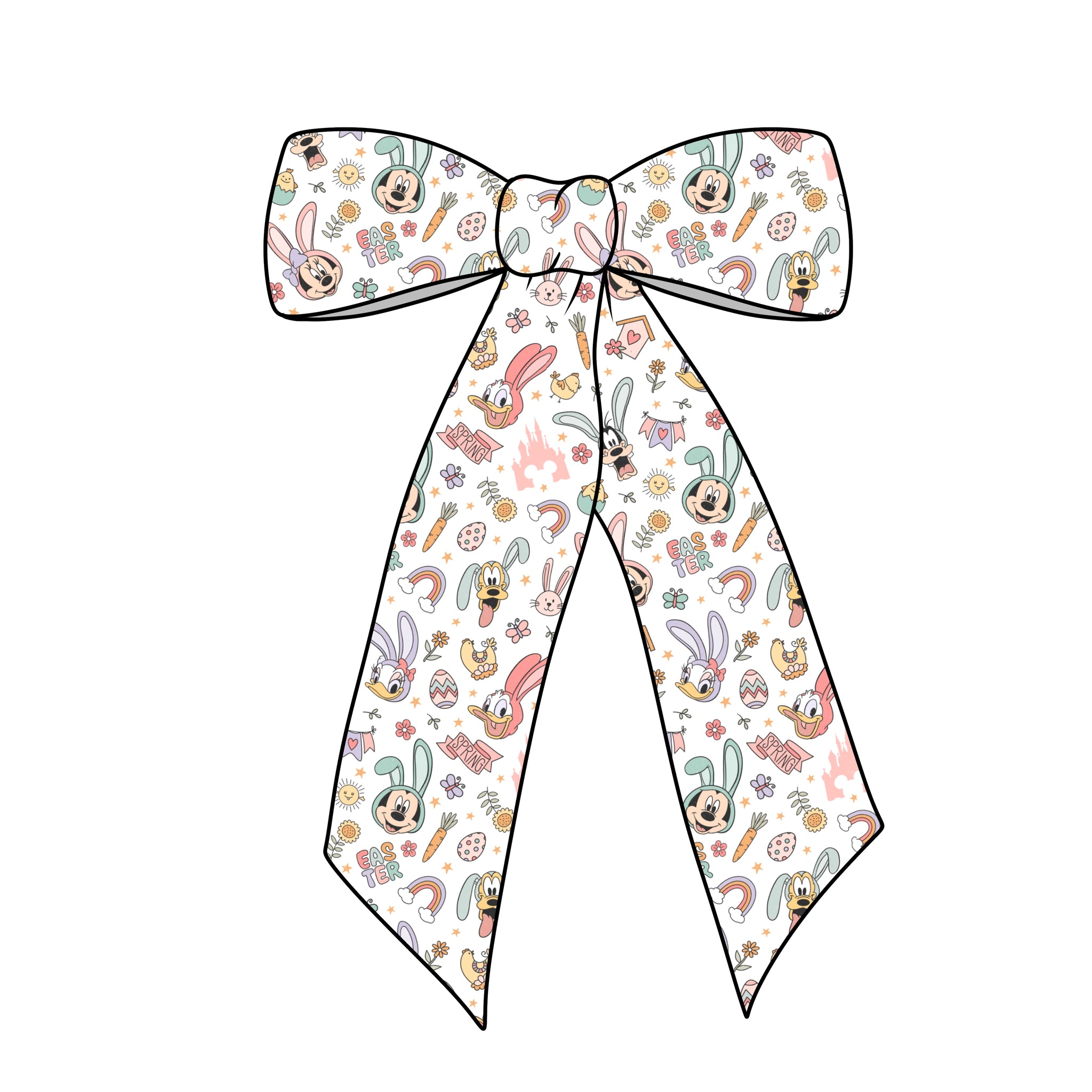 (PREORDER) PRE-TIED LONG TAILS BOW-Spring Mouse and Friends