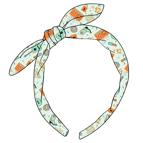 (PREORDER) KNOTTED BOW HEADBAND-Mint ShowGirl