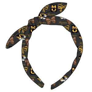 (PREORDER) KNOTTED BOW HEADBAND-College Football-Missouri Tigers