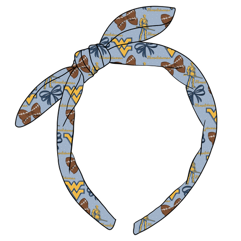 (PREORDER) KNOTTED BOW HEADBAND-College Football-WV Mountaineers
