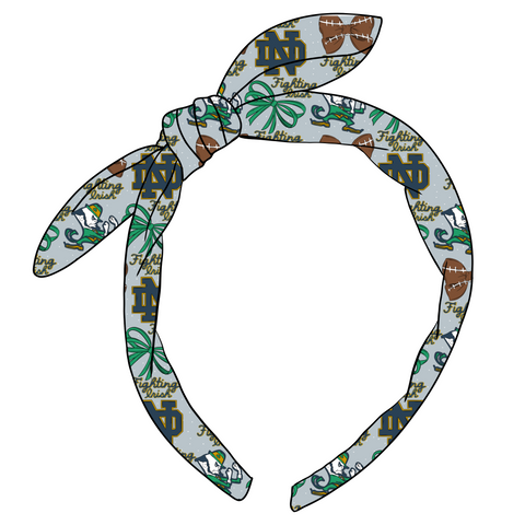 (PREORDER) KNOTTED BOW HEADBAND-College Football-Norte Dame Fighting Irish