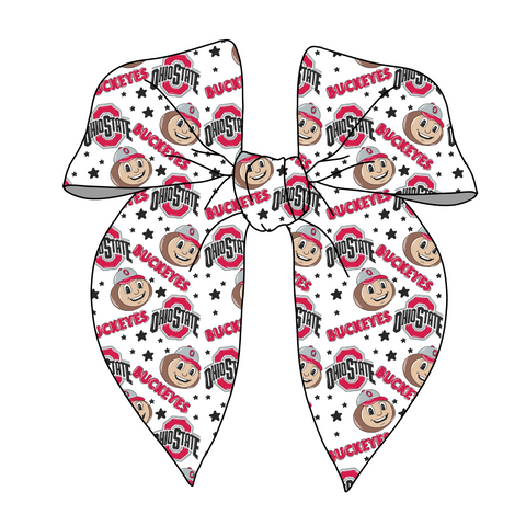 (PREORDER) PRE-TIED SURGED EDGE BOW-College Football-Ohio State Buckeyes