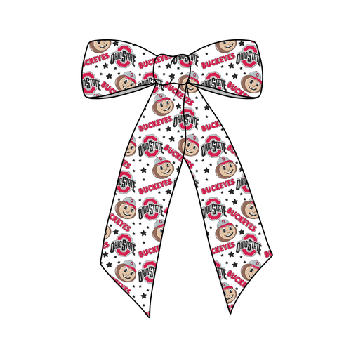 (PREORDER) PRE-TIED LONG TAILS BOW-Ohio State Buckeyes