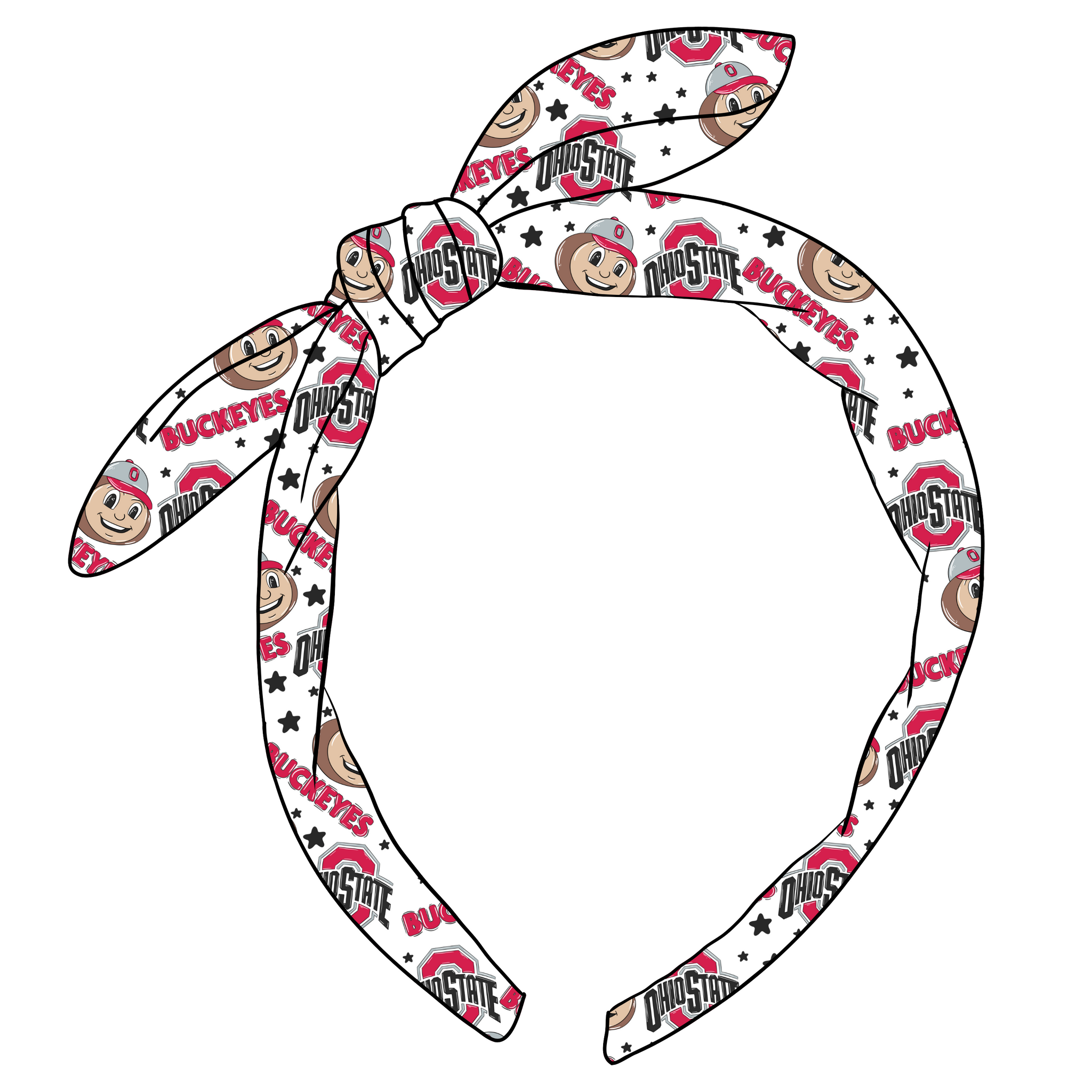 (PREORDER) KNOTTED BOW HEADBAND-Ohio State Buckeyes