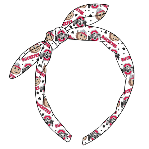 (PREORDER) KNOTTED BOW HEADBAND-Ohio State Buckeyes