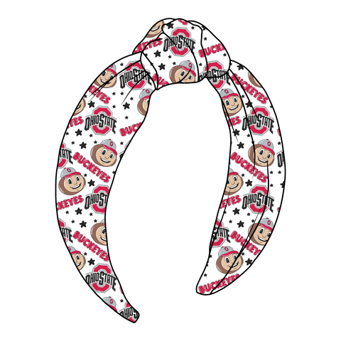 (PREORDER) TOP KNOT HEADBAND-Ohio State Buckeyes