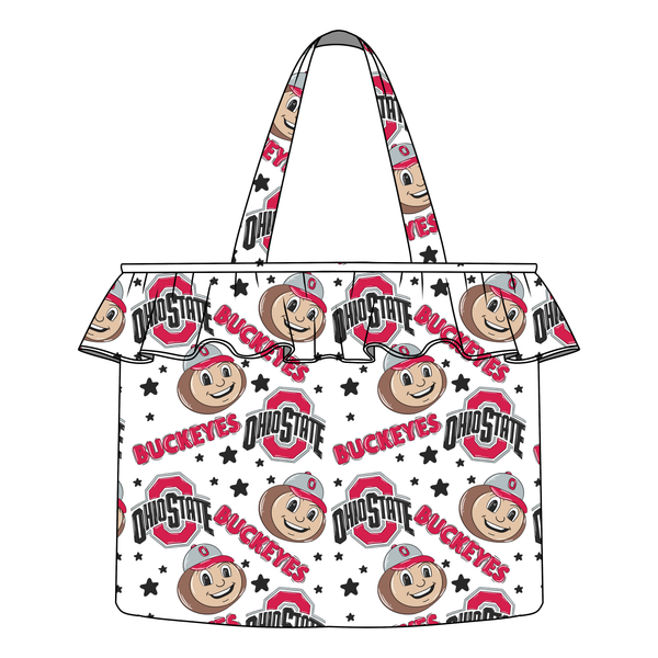 (PREORDER TOTE BAGS-STYLE TC) COLLEGE Football Bow Teams-You Choose Team and Style