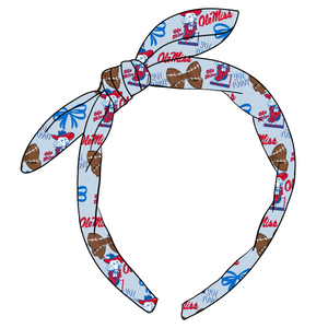 (PREORDER) KNOTTED BOW HEADBAND-College Football-Ole Miss Rebels