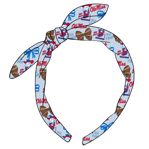 (PREORDER) KNOTTED BOW HEADBAND-College Football-Ole Miss Rebels