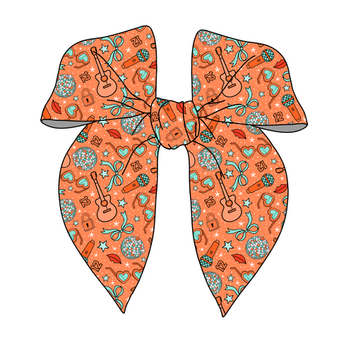 (PREORDER) PRE-TIED SURGED EDGE BOW-ShowGirl (Orange)
