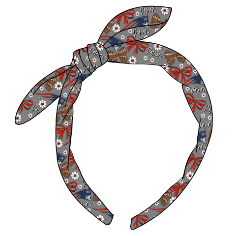 (PREORDER) KNOTTED BOW HEADBAND-NFL-Patriots