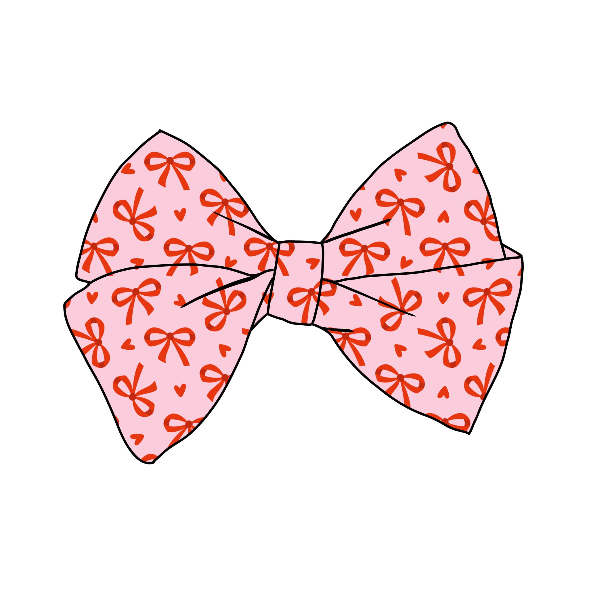 (PREORDER) PRE-TIED BOW-Pink and Red Heart Bows