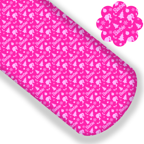 **READY TO SHIP!** Pink Barbie Christmas Premium Faux Leather
