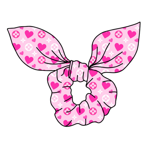 (PREORDER) SCRUNCHIE-Boujee Pink Hearts