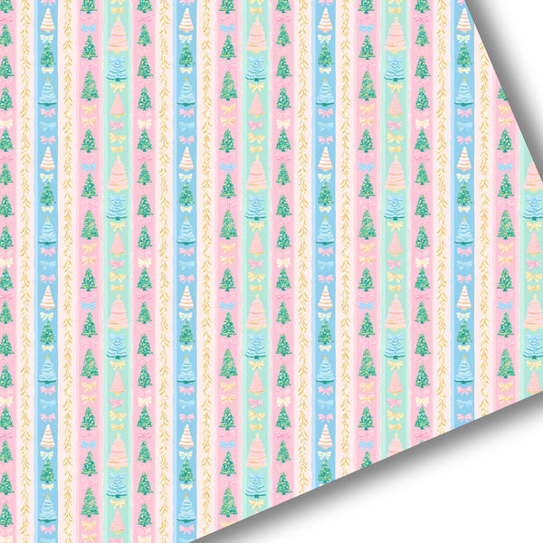 Pastel Christmas Tree Bows Premium Faux Leather