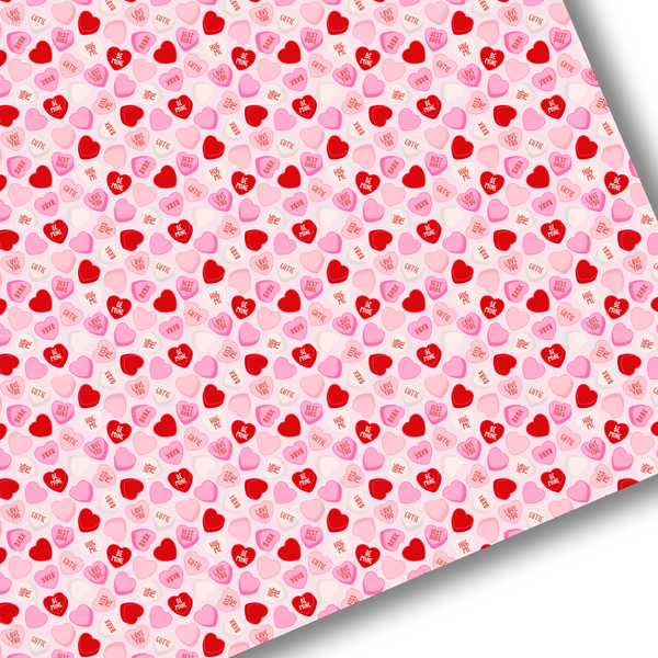 **READY TO SHIP!** Red and Pink Conversation Hearts Exclusive Premium Faux Leather