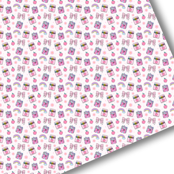 Pink Rainbow School Premium Faux Leather