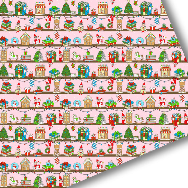 Pink Elf On The Shelf Christmas Premium Faux Leather