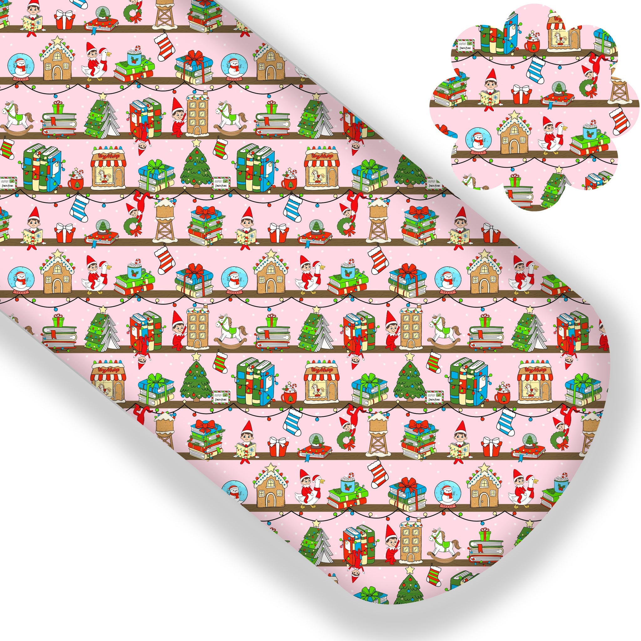 Pink Elf On The Shelf Christmas Premium Faux Leather