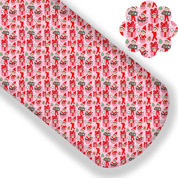 Holly Jolly Pink Elves Premium Faux Leather