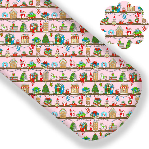 Pink Elf On The Shelf Christmas Premium Faux Leather