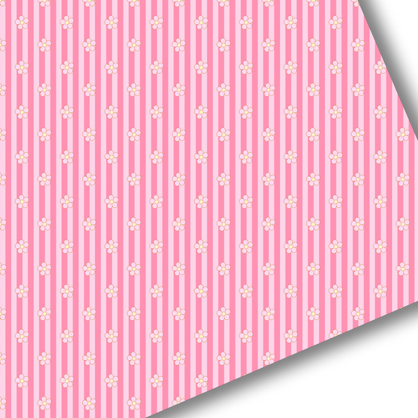**READY TO SHIP!** Pink Striped Floral Premium Faux Leather