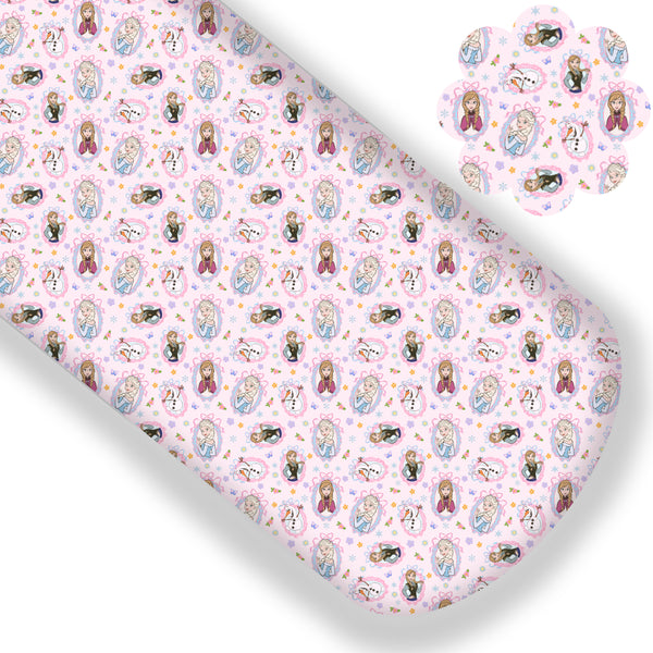 Pink Floral Icy Friends Premium Faux Leather