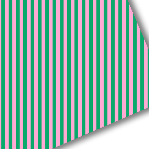 Pink/Green Bold Stripe Premium Faux Leather