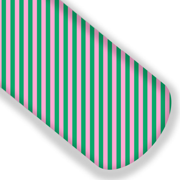 Pink/Green Bold Stripe Premium Faux Leather
