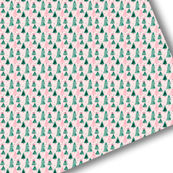 Pink Christmas Trees Premium Faux Leather