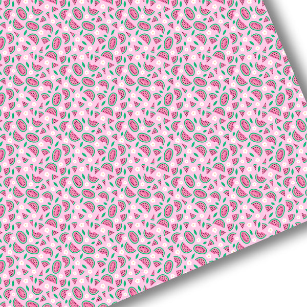 Pink Watermelon Floral Premium Faux Leather