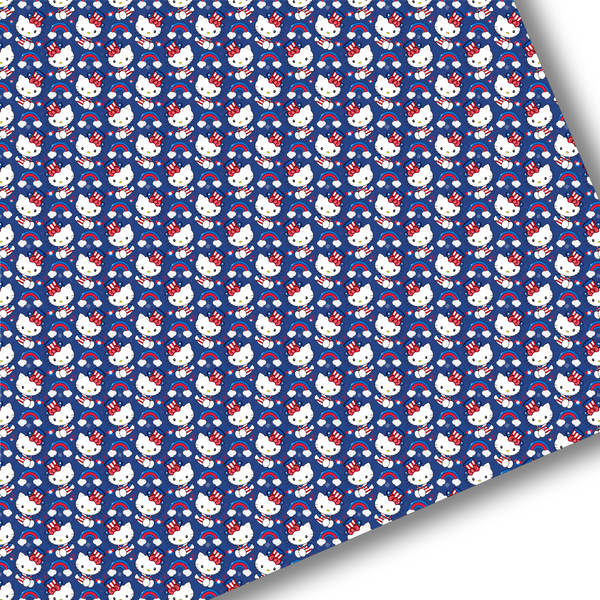 **READY TO SHIP!** Hello Patriotic Kitty Premium Faux Leather