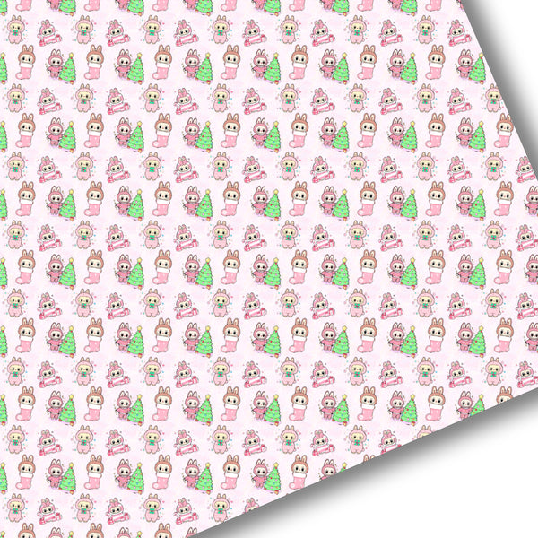 Pink Labu Christmas Premium Faux Leather