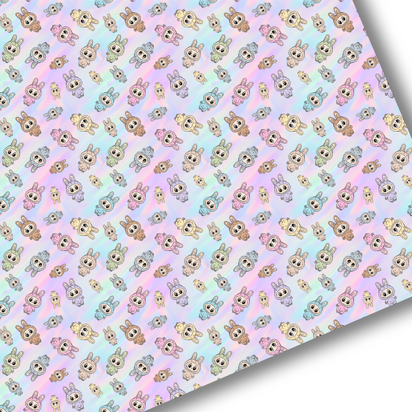 Pastel Rainbow Labubu Premium Faux Leather
