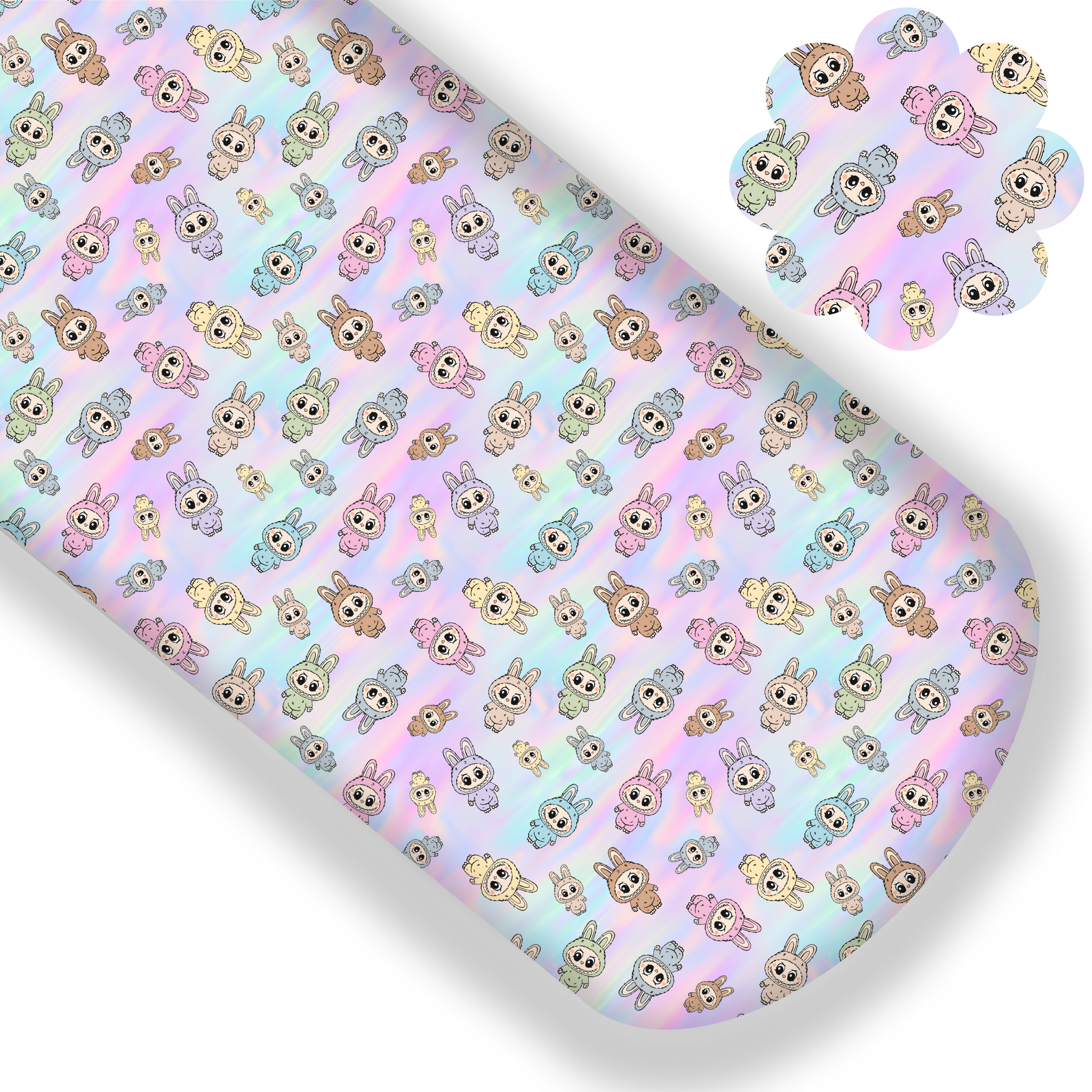 Pastel Rainbow Labubu Premium Faux Leather