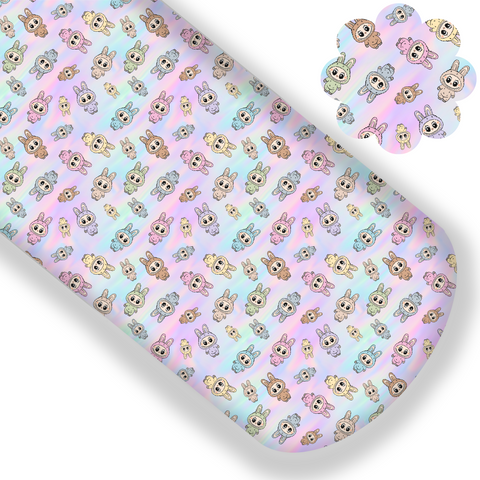 Pastel Rainbow Labubu Premium Faux Leather
