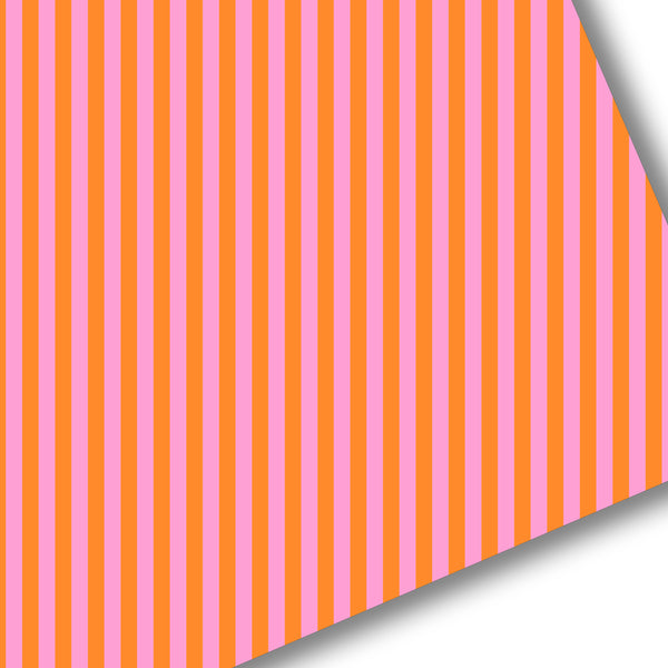 Pink/Orange Bold Stripe Premium Faux Leather