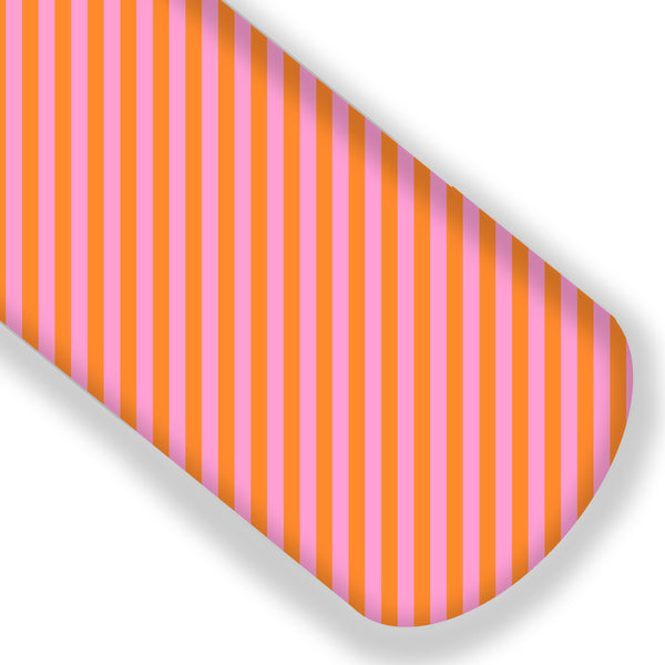 Pink/Orange Bold Stripe Premium Faux Leather