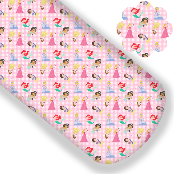 Pink Gingham Girls Premium Faux Leather