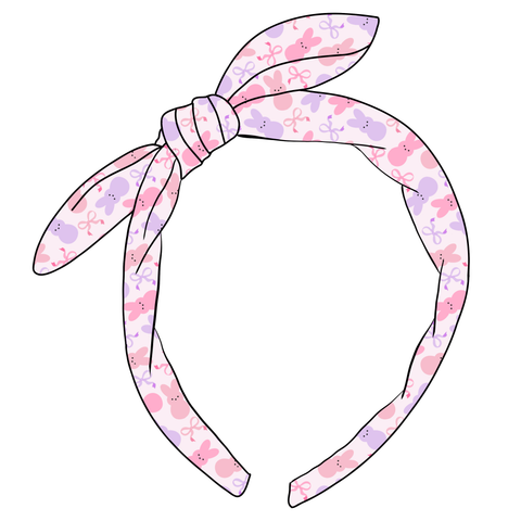 (PREORDER) KNOTTED BOW HEADBAND-Coquette Peeps