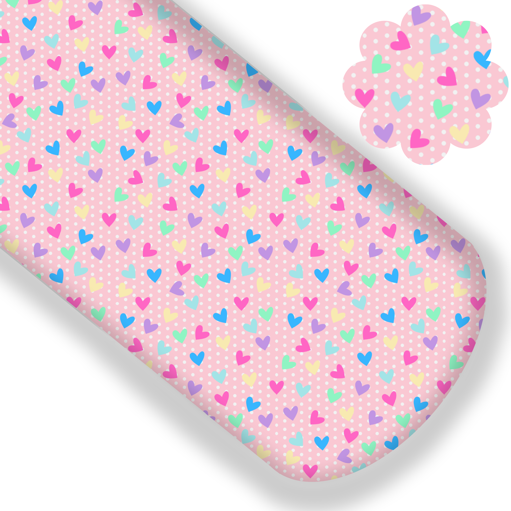 **READY TO SHIP!** Polkadot Hearts Premium Faux Leather