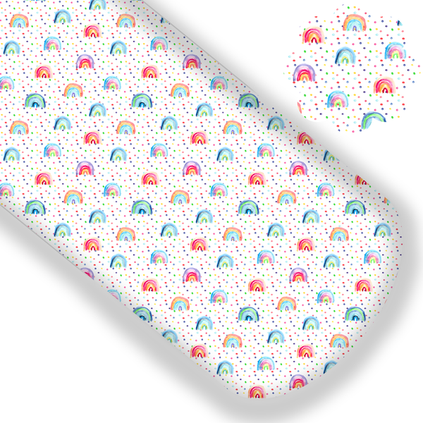 **READY TO SHIP!** Polkadot Rainbows Premium Faux Leather