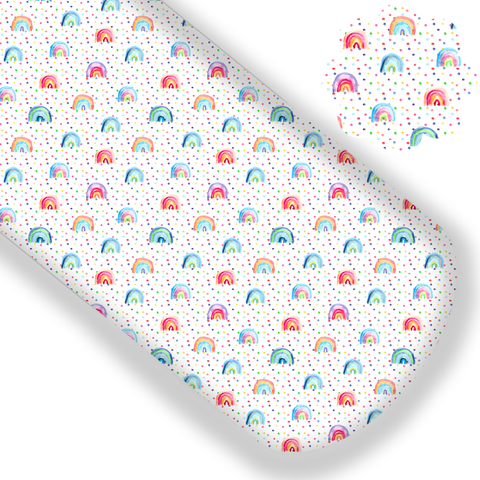 **READY TO SHIP!** Polkadot Rainbows Premium Faux Leather